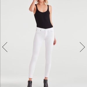 7 For All Mankind - White Ankle Skinny Jeans